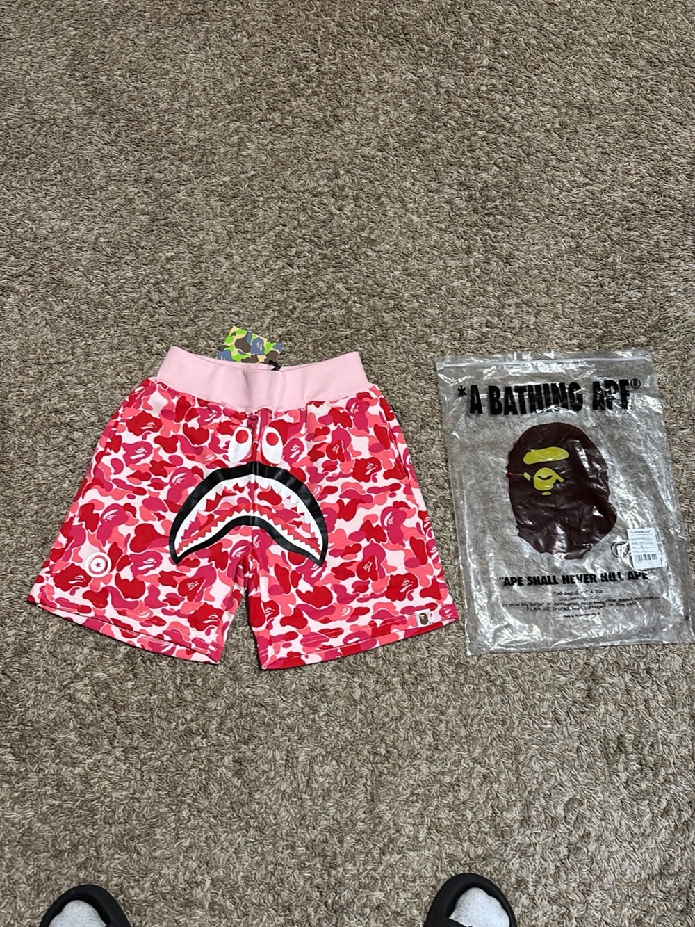 Bape Pink Camo Shark Shorts